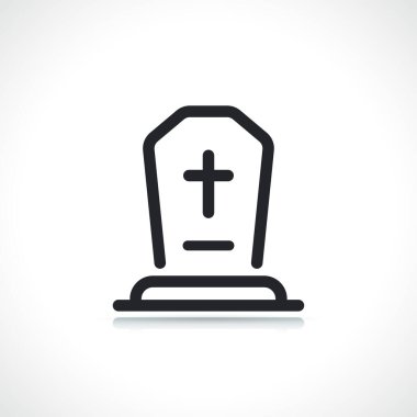 mezar taşı ince çizgi simgesi izole vektör tasarımı