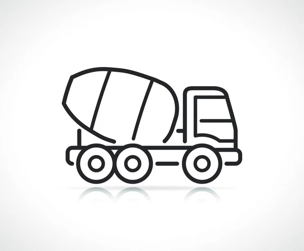 Betonnen Vrachtwagen Dunne Lijn Pictogram Geïsoleerd Ontwerp — Stockvector