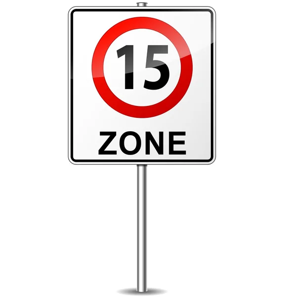 Vector speed limit zone sign — Stock Vector