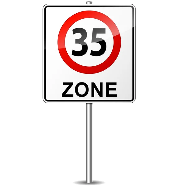 Vector speed limit zone sign — Stock Vector