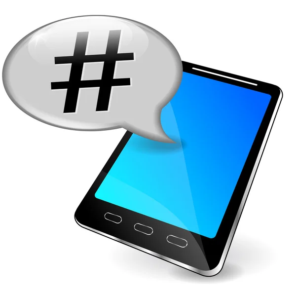 Hashtag vectoriel avec téléphone — Image vectorielle