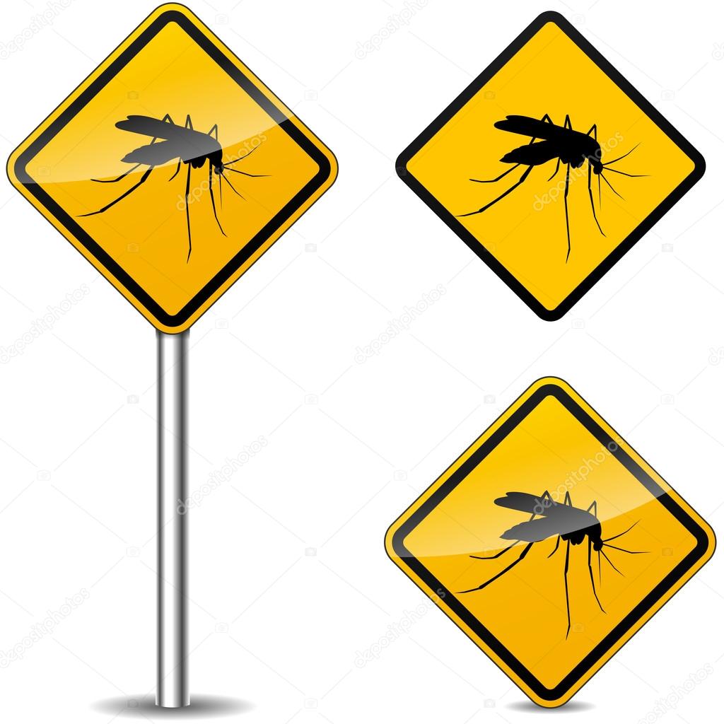 Vector mosquito yellow signs
