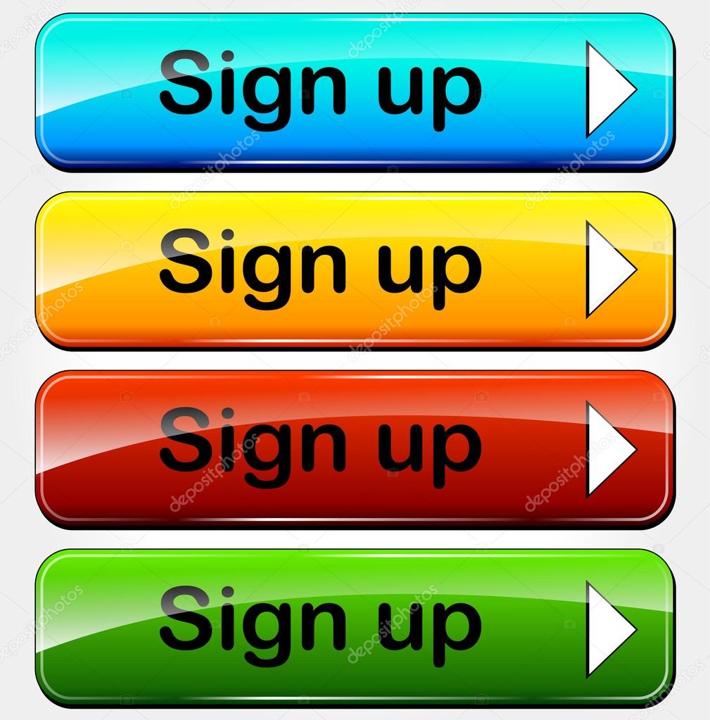 Vector sign up buttons