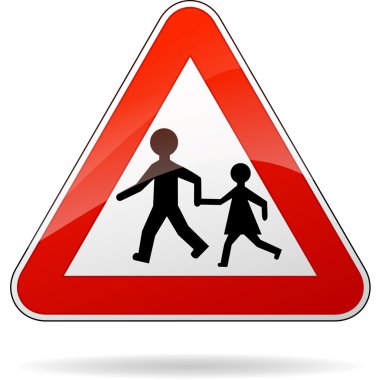 vektör dikkat yayalar işareti