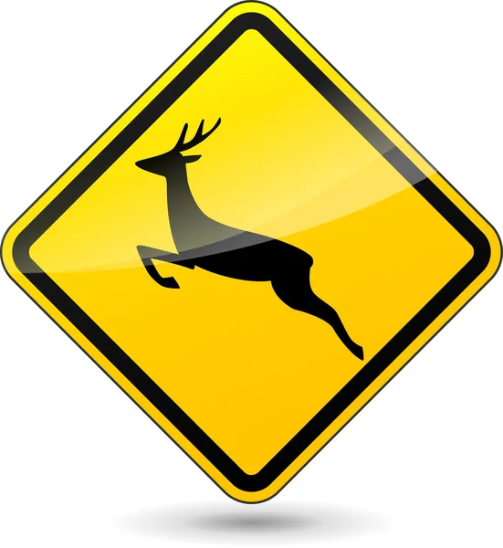 Wektor znak żółty jelenia — Wektor stockowy