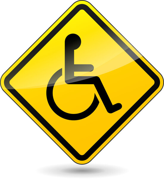 Vector yellow disabled sign