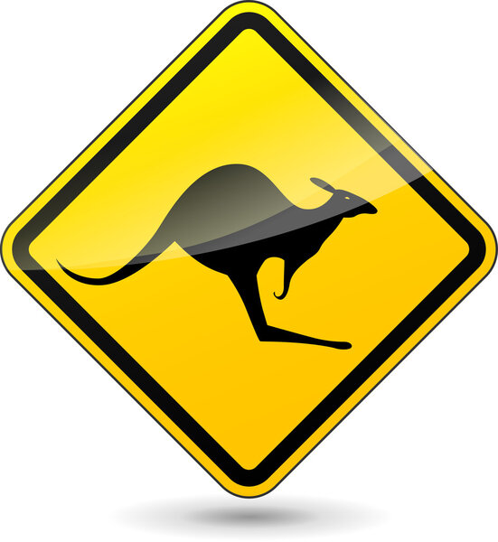 Vector kangaroo sign