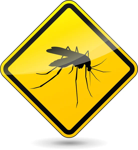 Vetor cuidado mosquitos sinal — Vetor de Stock
