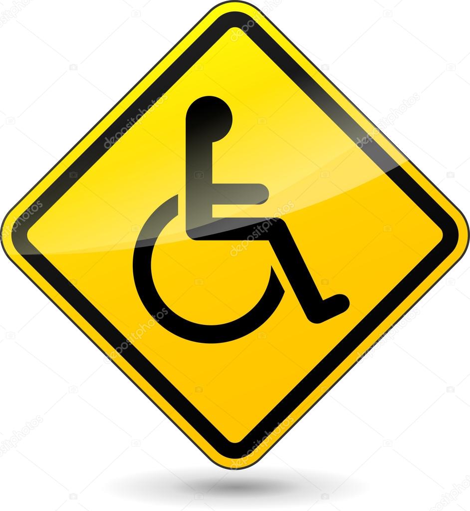 Vector yellow disabled sign