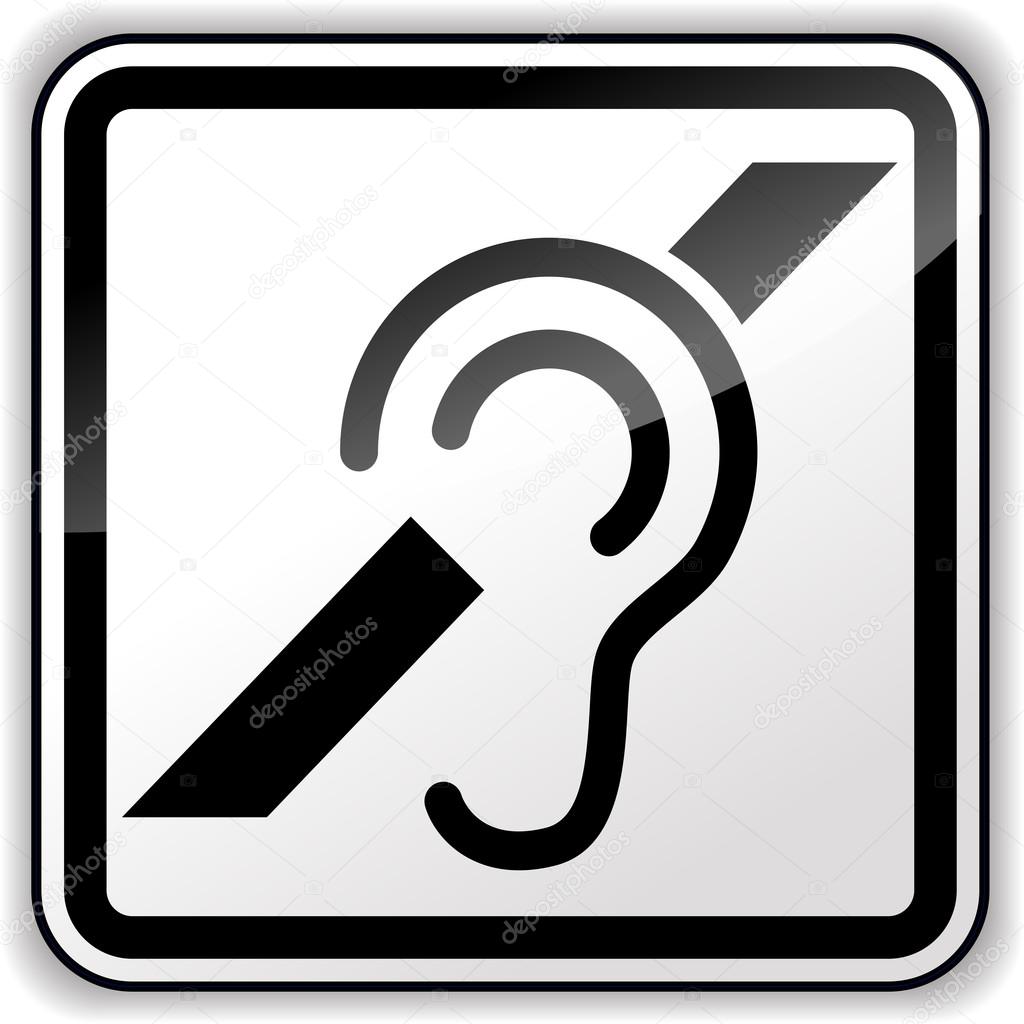 Vector hard of earing sign