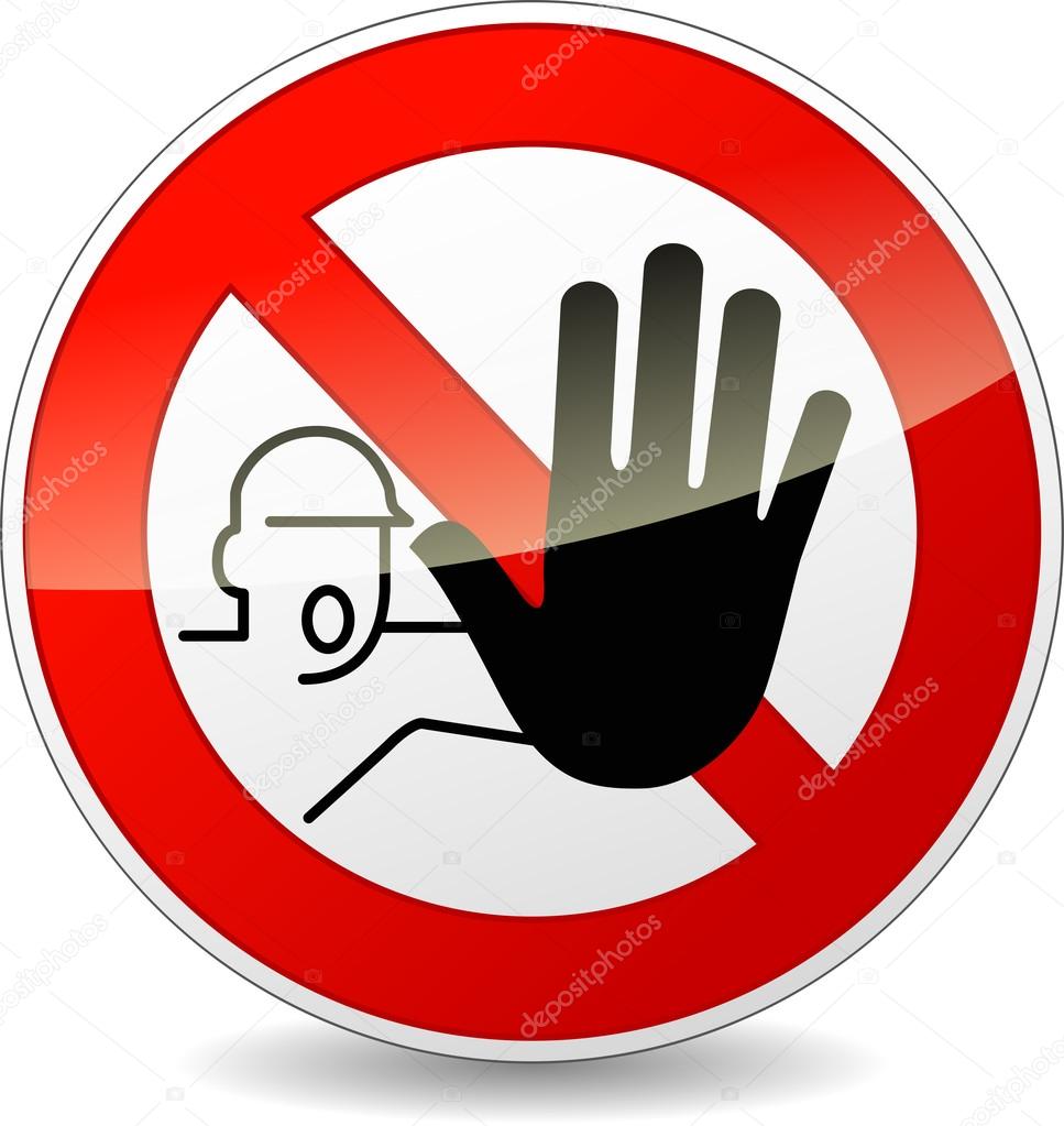 Vector illustration of no entry red and white sign