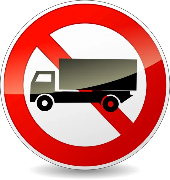 Vector no trucks sign — Stock Vector