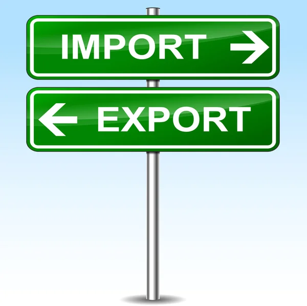 Signe d'importation export — Image vectorielle