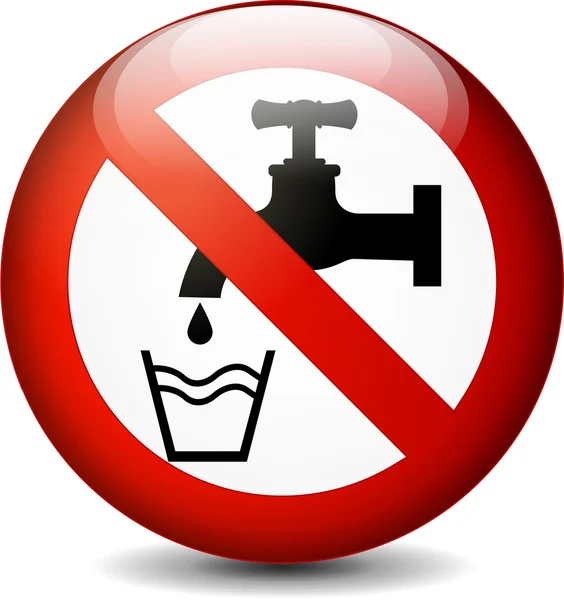 Sin agua potable signo redondo — Vector de stock