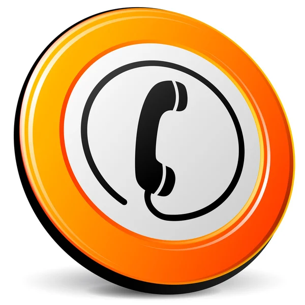 Teléfono icono naranja — Vector de stock