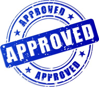 approved blue stamp clipart
