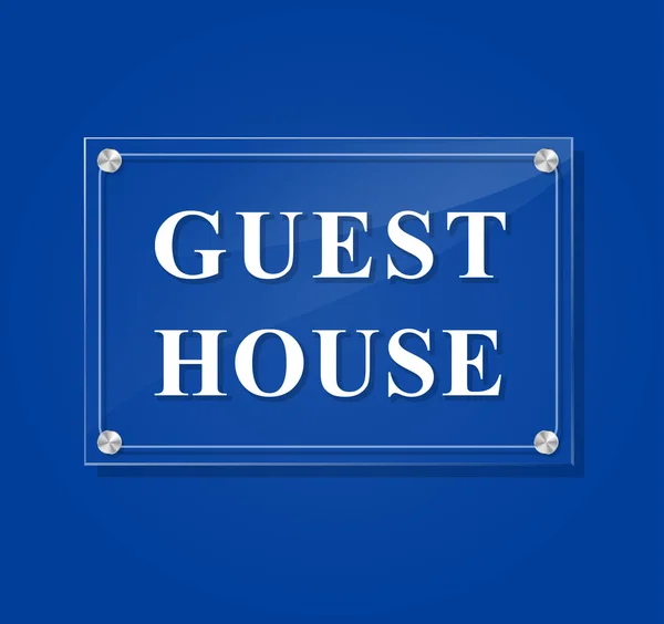 Guest house transparent sign — Stock Vector