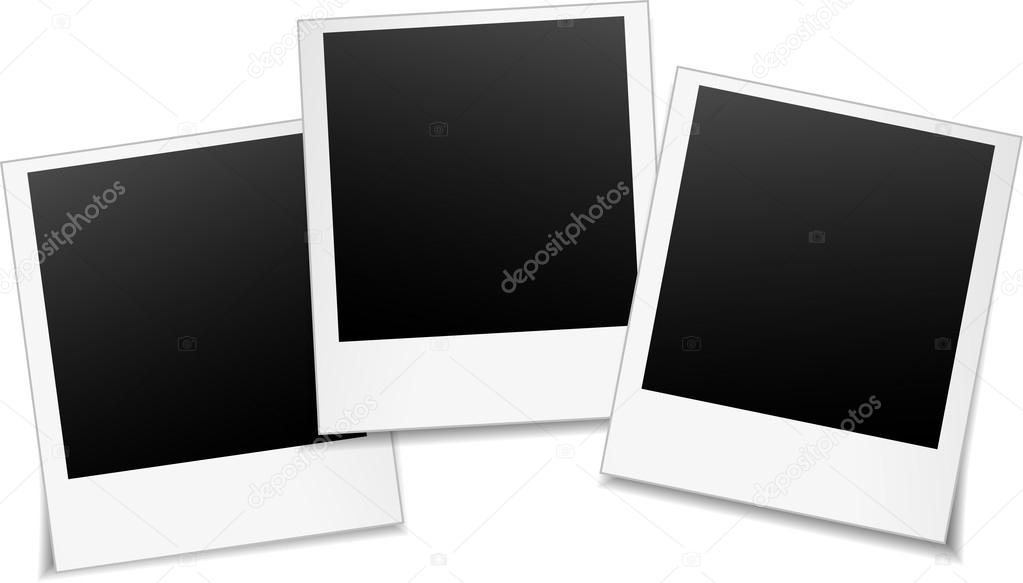 three blank photos