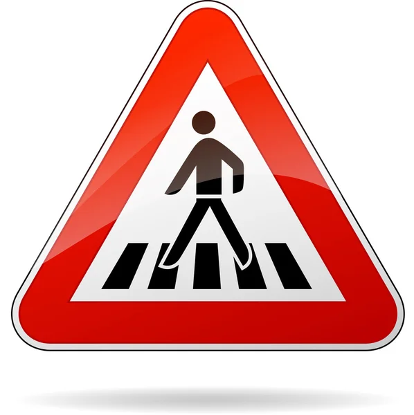Señal de advertencia de cruce de peatones — Vector de stock