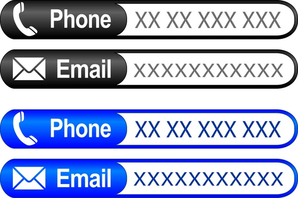 Telefon numarası ve e-posta adresi — Stok Vektör
