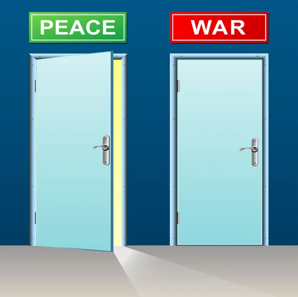 Peace and war doors — Stock Vector