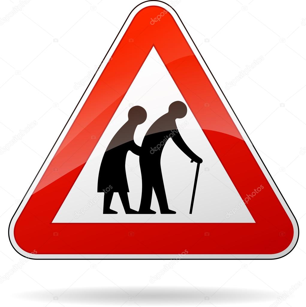 pedestrians warning sign