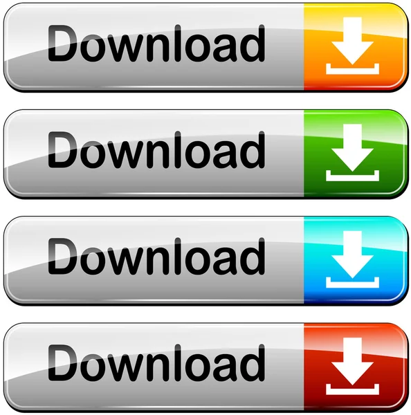 Quattro pulsanti di download — Vettoriale Stock