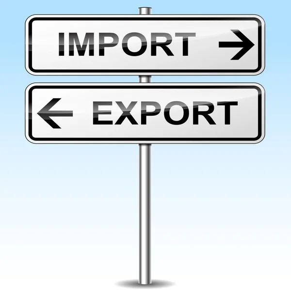 Signe des directions importation et exportation — Image vectorielle