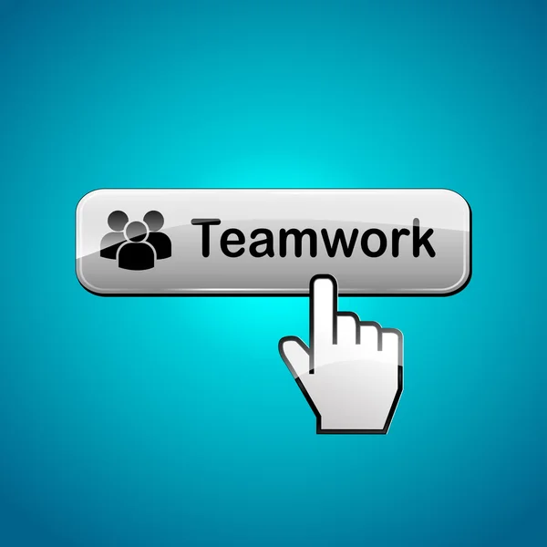 Teamwerk knop — Stockvector