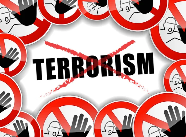 Geen terrorisme concept achtergrond — Stockvector