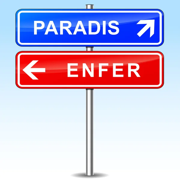 Direction paradis et enfer signes — Image vectorielle