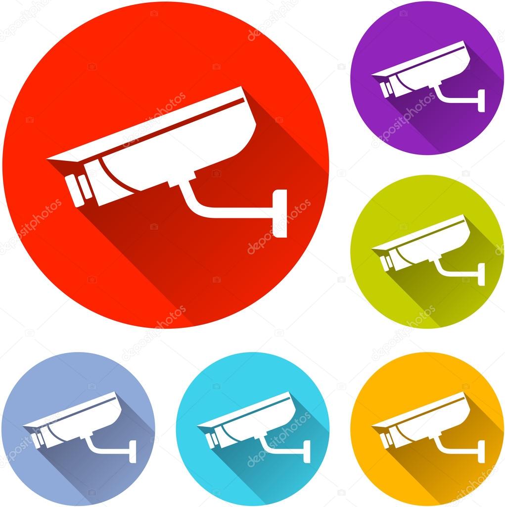 Video surveillance icons — Stock Vector © nickylarson 65786357