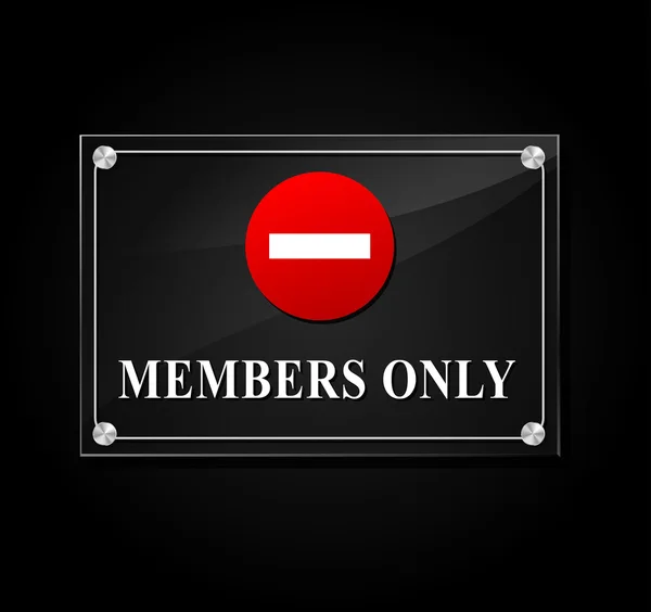 Members only sign — Stock Vector