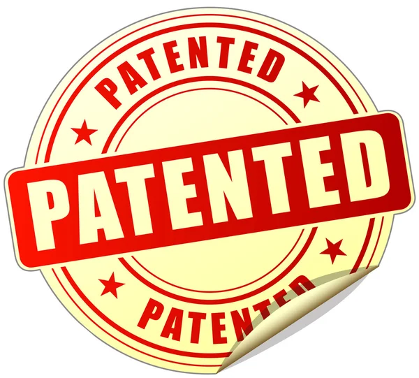 Patentiertes Etikettendesign — Stockvektor