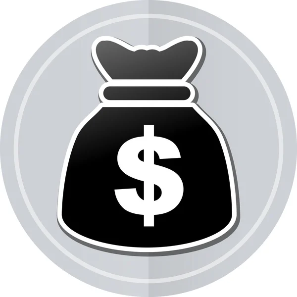 Dollars bag sticker icon — Stock Vector