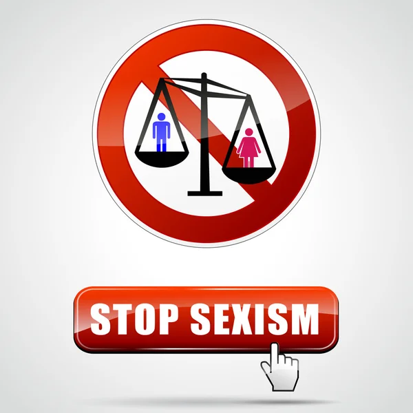 Stoppen van seksisme teken — Stockvector