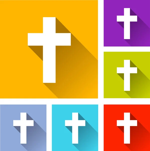 Christian cross icons — Stock Vector