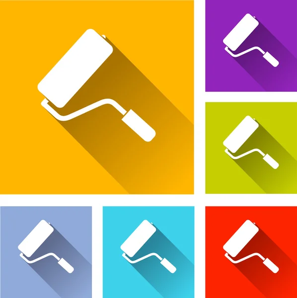 Paint roller icons — Stock Vector