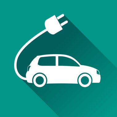 elektrikli otomobil düz tasarım simgesi