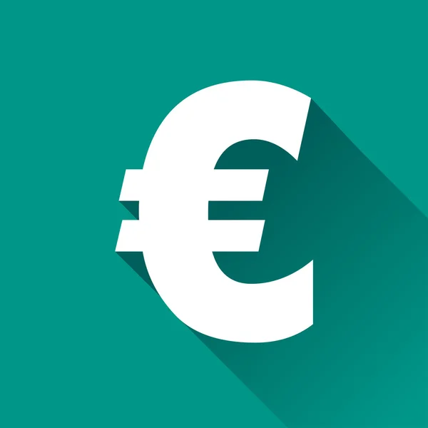 Euro flat design icon — Stock Vector