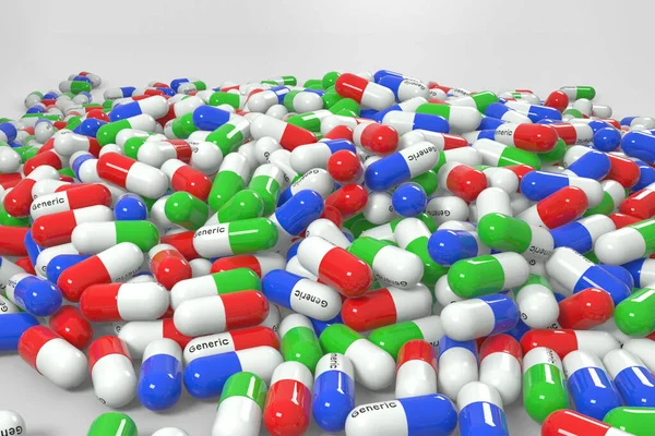 Tabletki Kapsułki Leki Generyczne Model — Zdjęcie stockowe