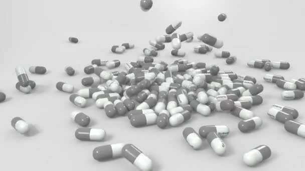 非专利药 跌落到表面3D麻醉 — 图库视频影像