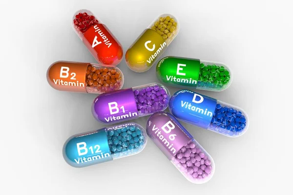 Vitamine B12 Produzione Pharma Medicinali Traffico Farmacia Medico Colorato Antidolorifico — Foto Stock