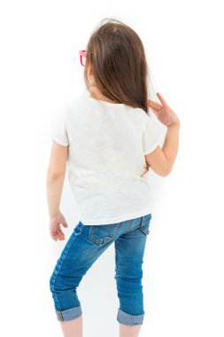 Beyaz t-shirt geri çocuk resim yok. 