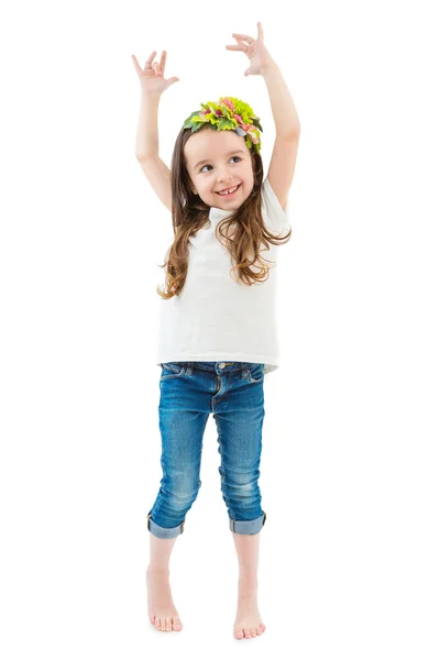 Adorável bailarina posa menina . — Fotografia de Stock