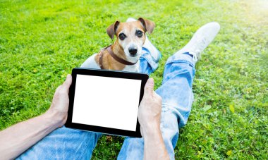 Touchpad ile metin reklamı bilgilerinizin beyaz boş alan.