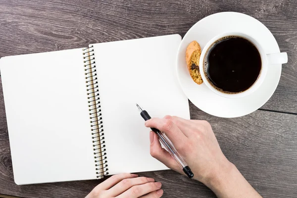 Anteckningar för en kopp kaffe paus — Stockfoto