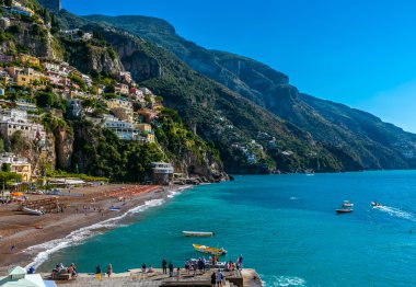 Güzel Positano İtalya Plajı.