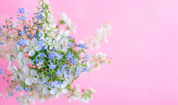 Fleurs Lilas Sur Fond Vert Bannière Printemps — Photo