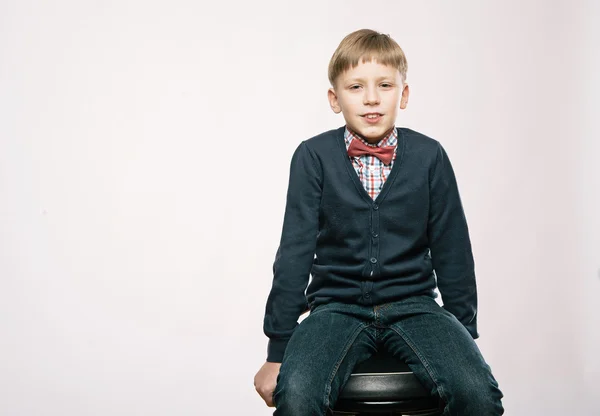 Close up portrait of young smiling cute boy — Stock Photo, Image